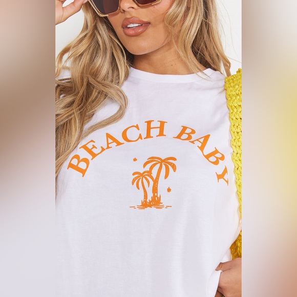 White Beach Baby Print T Shirt 🍊 - Picture 4 of 8